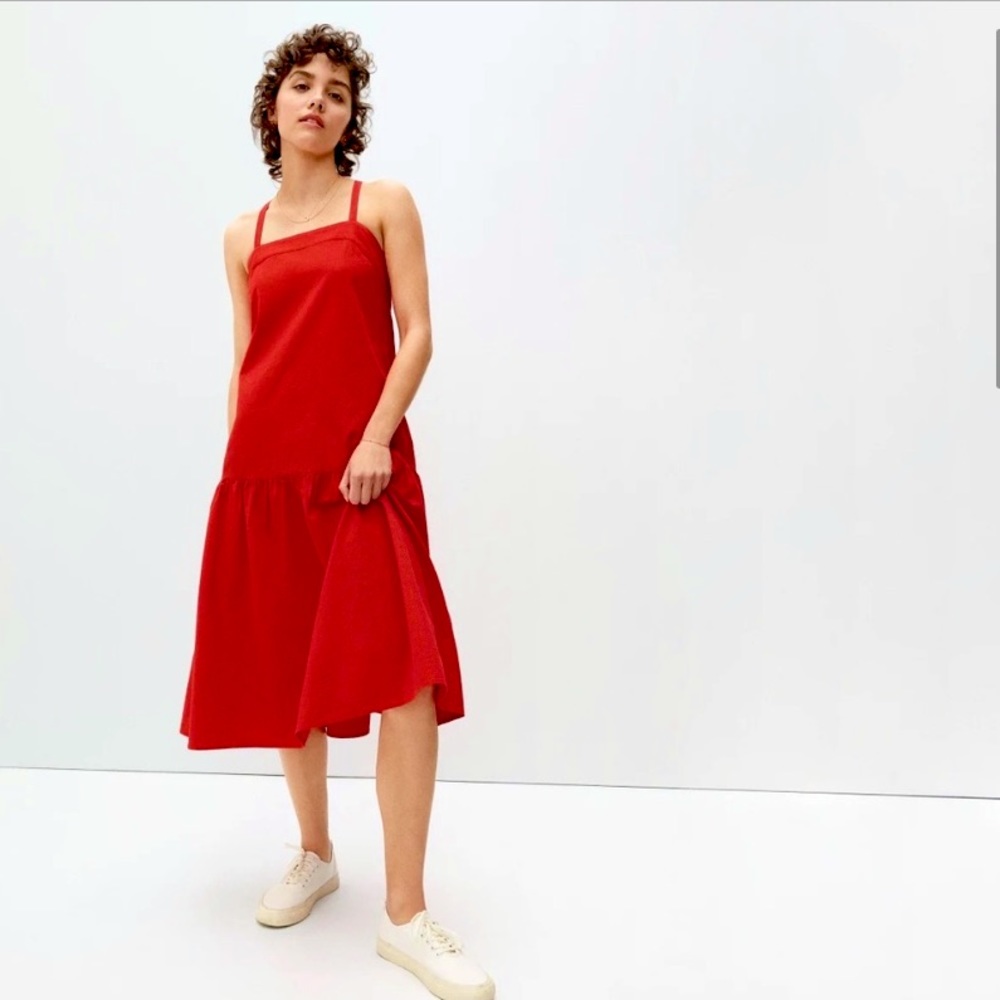 Everlane The Pinafore Dress, Size 8, Scarlet